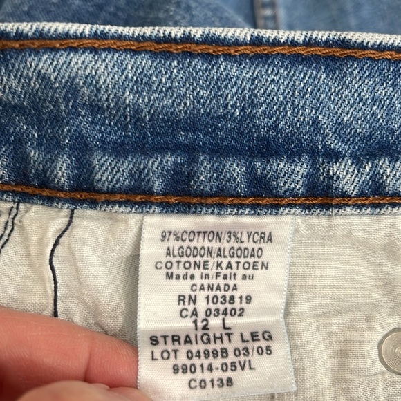 Vintage Harley-Davidson Y2K Straight Leg Jeans Blue Medium Wash Rigid 12 Long - Picture 11 of 13